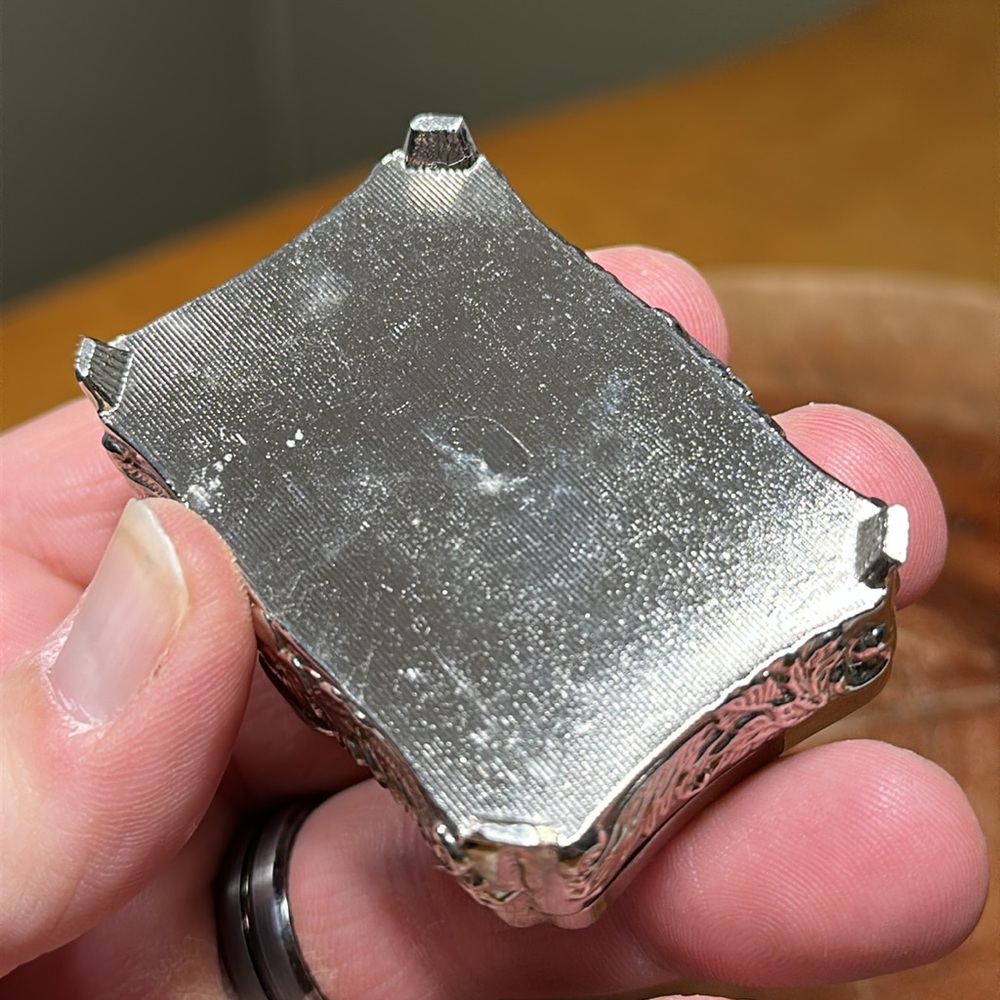 Antique Floral Silver Metal Trinket Box - Picture 9 of 9